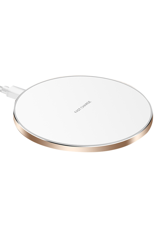 Amberjack GY-68 Ultra-Thin Aluminium Alloy Wireless Fast Charging Qi Charger Pad, Gold