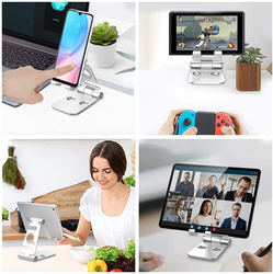 Topcore Dual Desktop Mobile Phone Tablet Holder, Silver