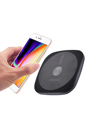 Amberjack Universal Square Qi Standard Fast Wireless Charger with Indicator Light, 5V 1A, Black