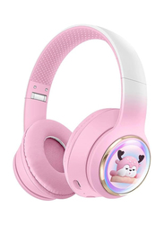 Amberjack AKZ56 Wireless/Bluetooth Music Over-Ear Gaming Headphones, Pink