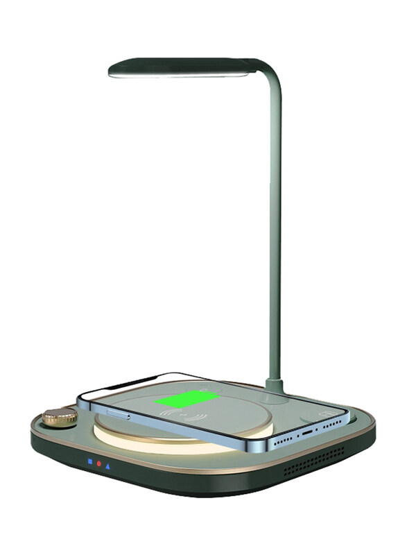 

Amberjack X3 3-in-1 Wireless Charger with Table Lamp, 15W, Green