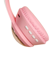 Amberjack AKZ61 Wireless/Bluetooth Over-Ear Gaming Headphones, Pink