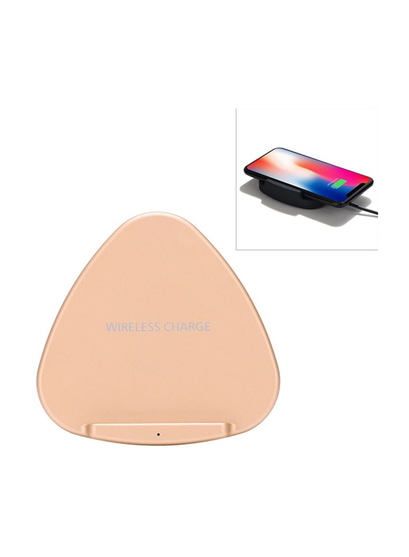 Amberjack QK11 ABS + PC Fast Charging Qi Wireless Charger Pad, 10W, Gold