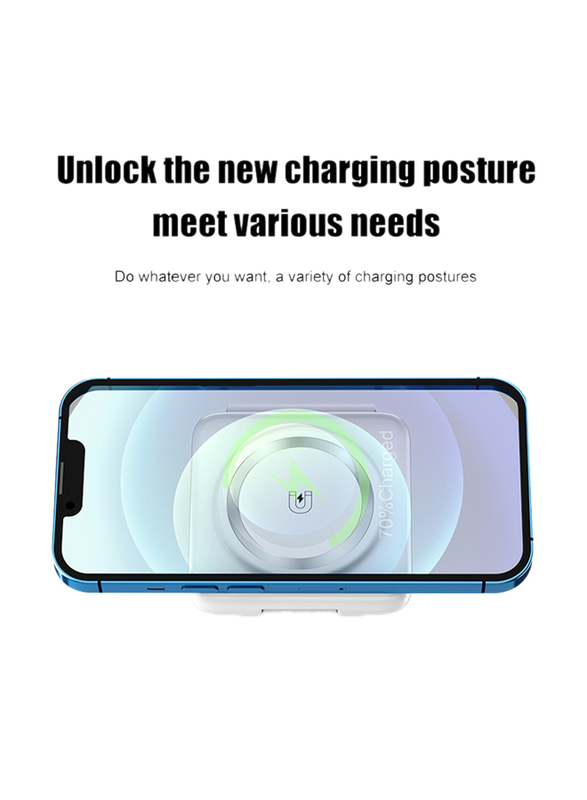 Amberjack Folding 3-in-1 Wireless Charger, White