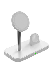 Amberjack WA21 2-in-1 Magnetic Wireless Charger Phone Holder, White