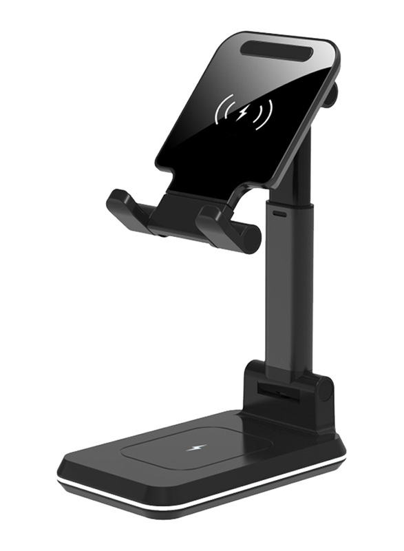 Amberjack T6 2-in-1 Portable Folding Stand Wireless Double Charge, Black