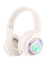 Amberjack AKZ61 Wireless/Bluetooth Over-Ear Gaming Headphones, White