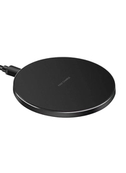 Amberjack Metal Round Wireless Smart Fast Charger for Qi Enabled Devices, 15W, Black