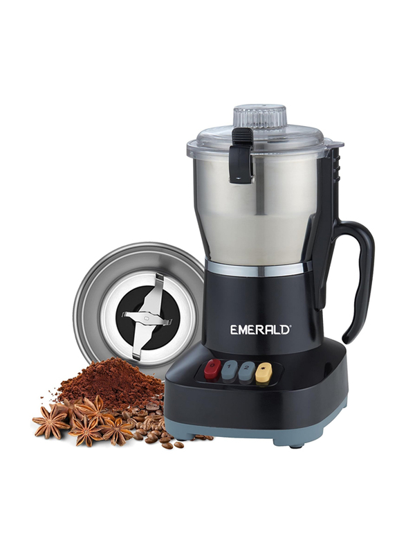 Emerald Stainless Steel Large Raw Coffee & Spices Grinder, 700W, EK794CG, Silver/Blac