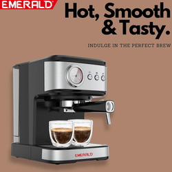 Emerald Brush Stainless Steel Automatic Coffee Machine, Multicolour