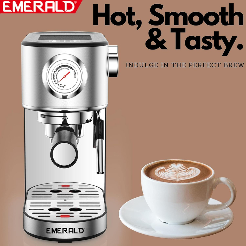 Emerald Brush Stainless Steel Automatic Coffee Machine, EK7911ECM, Multicolour