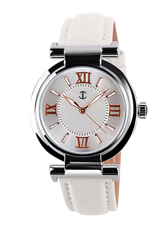 

JC Analog Watch for Women with Leather Band, 9075, White