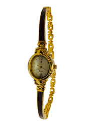 ساعة يد لوردسون بعقارب للنساء وسوار ستانلس ستيل، L5554، ذهبي - بيج