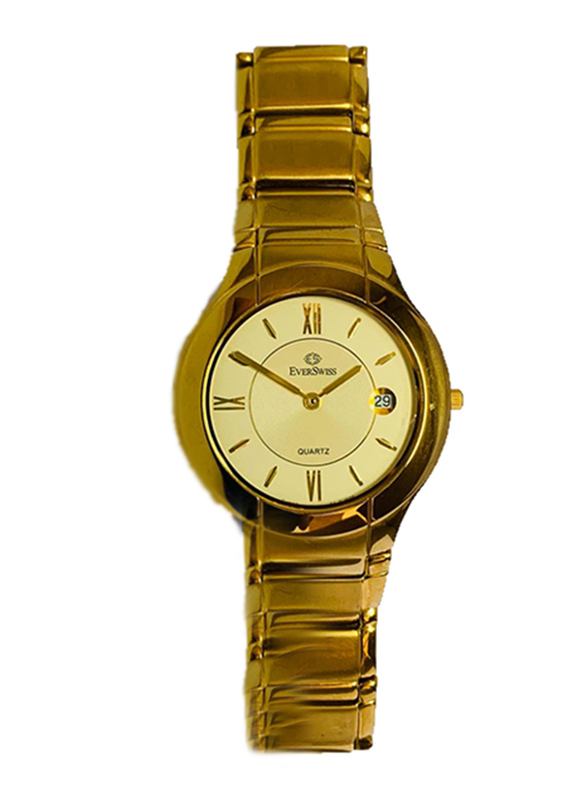 ساعة يد إيفيرسويس بعقارب للنساء وسوار ستانلس ستيل، 2209G، ذهبي - ذهبي