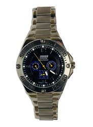 ساعة يد كروزر بعقارب للرجال وسوار ستانلس ستيل، كرونوغراف، C6251G، فضي - أسود