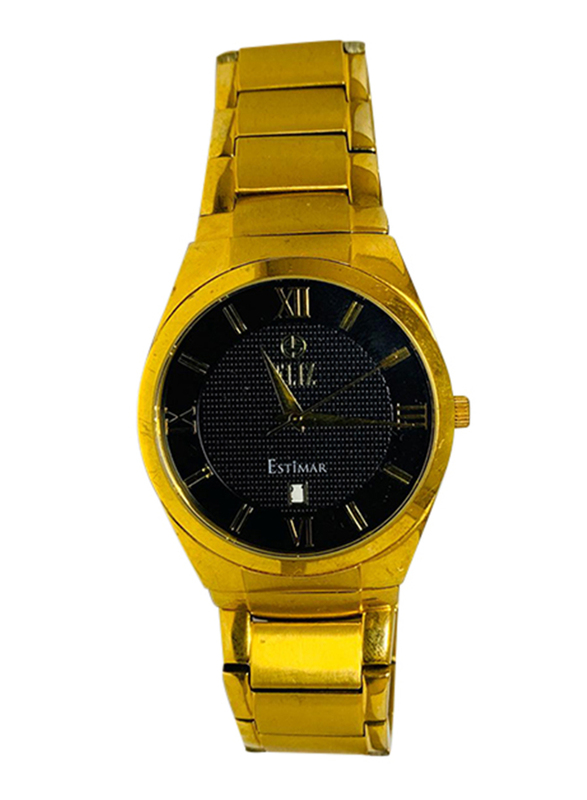 Buy ELIZ ES8791G2GWG SS Case & Band Date Men's Watch, Gold, bracelet at  Amazon.in