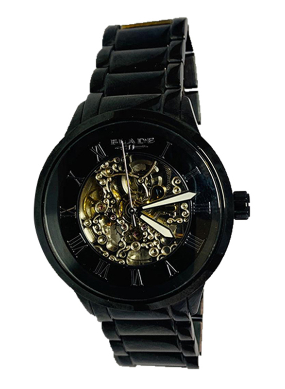 ساعة يد بليد أتوماتيكية للرجال وسوار من الستانليس ستيل، 30-3398G، أسود - أسود