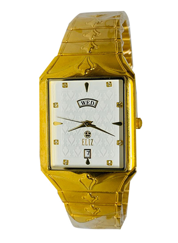 ساعة يد إليز بعقارب للرجال وسوار من الستانليس ستيل، 20-8415G، ذهبي - أبيض