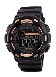 JC Digital Watch for Men with Rubber Band, 1243, Black