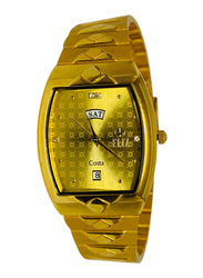 Eliz Analog Watch for Men with Stainless Steel Band, 20-8135G, Gold