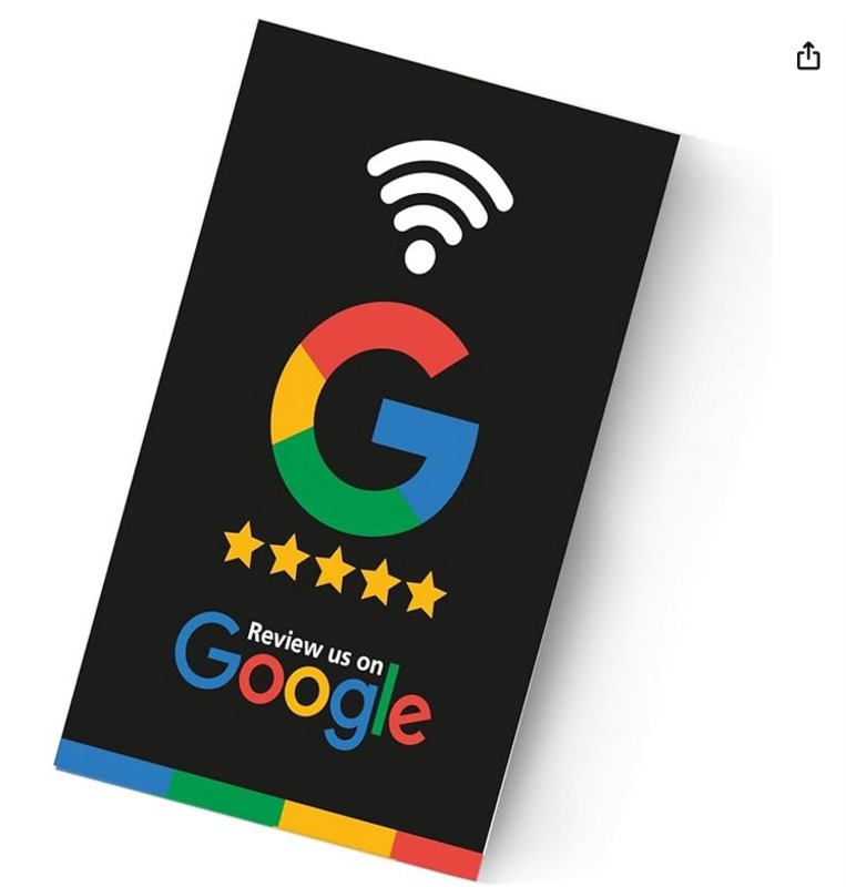 Contactless Sharing Smart NFC Google Review Follow Card (White, Black)