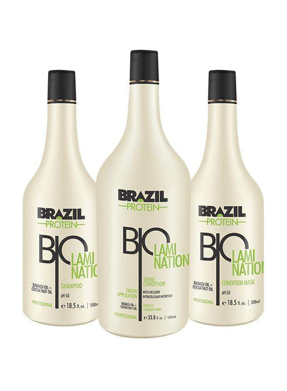 

Brazil Protein Bio Lamination Hair System Set for All Hair Types, 3 Pieces