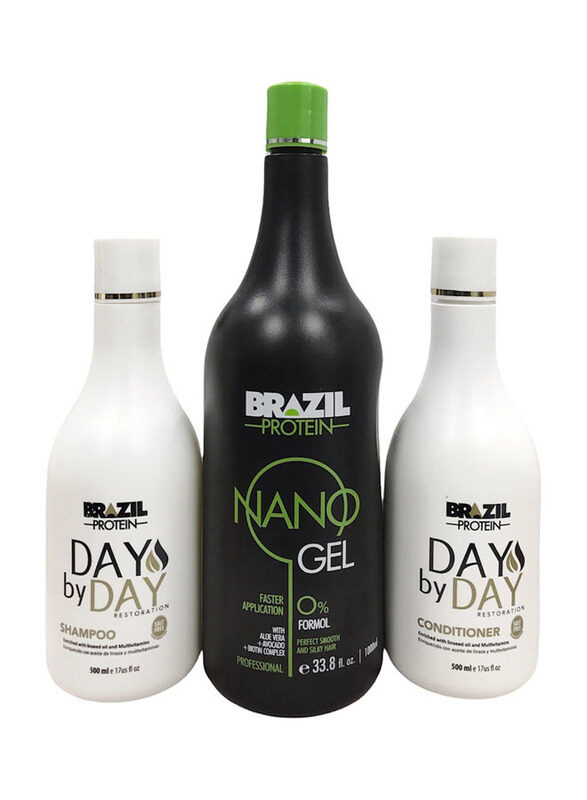 

Brazil Protein Bio Lamination Nano Gel 0% Formol Protein Treatment Set, 3 Pieces