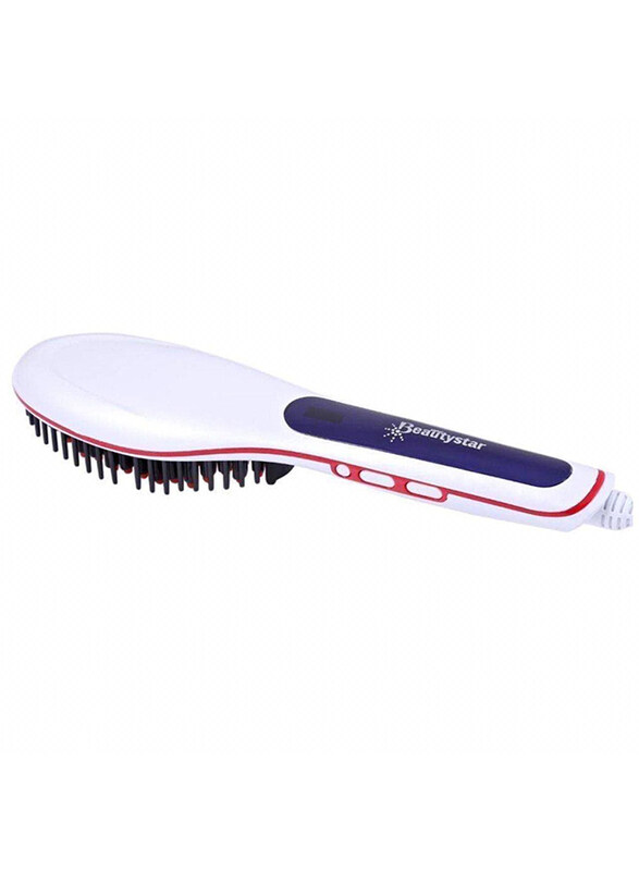 

Beauty Star Hair Auto Straightening Brush, MB-676, White