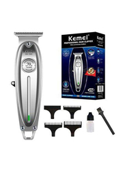 Kemei Professional Cordless Rechargeable Hair Clipper, 5W, KM-1949, Silver