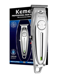 Kemei Professional Cordless Rechargeable Hair Clipper, 5W, KM-1949, Silver