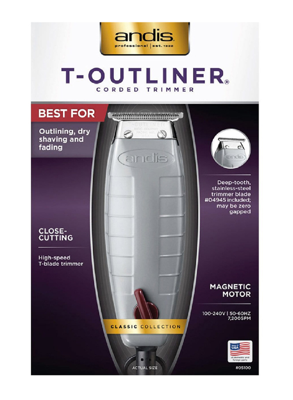 Andis T-Outliner Cordless Trimmer, Grey