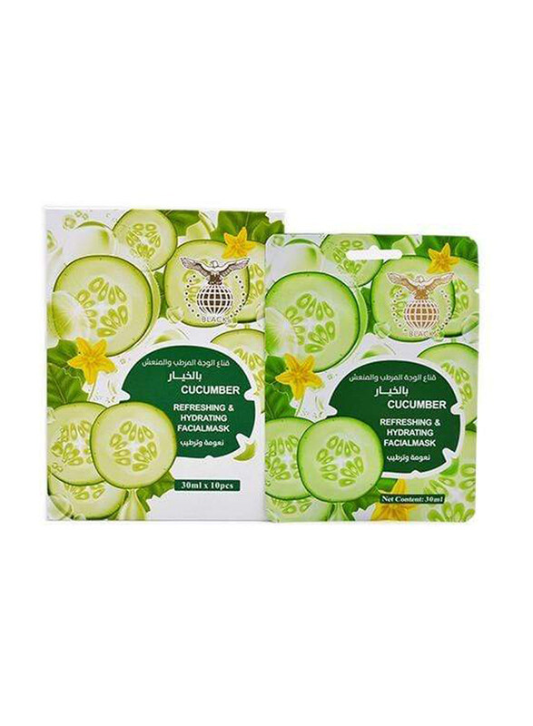 

Black Cucumber Refreshing & Hydrating Facial Mask, 10 x 30ml