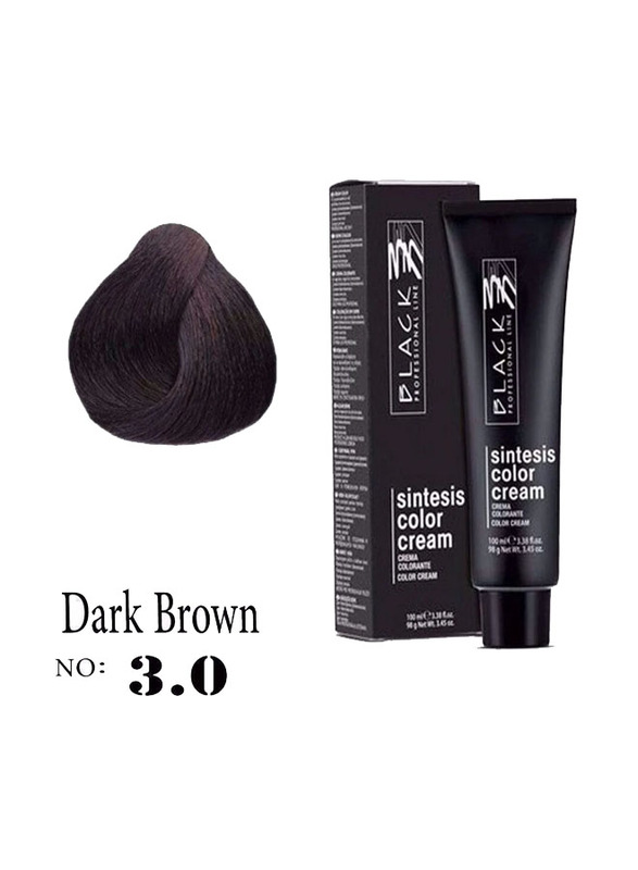 Black Professional Line Color Cream, Dark Brown 3.0