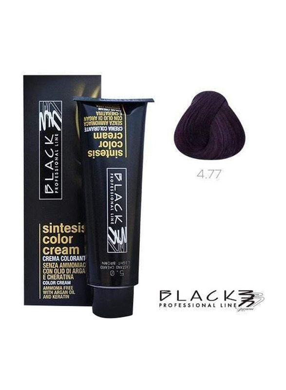 Black Professional Line Sintesis Ammonia Free Colour Cream, 100ml, A4.77, Aubergine N4.77