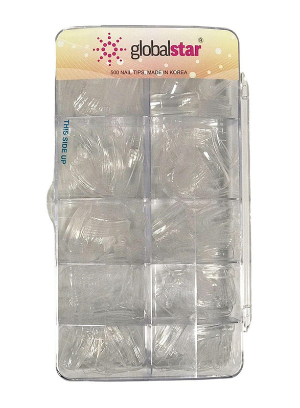 Globalstar Natural Nail Tips, TR-8C, 500 Pieces, Clear