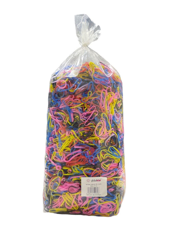

Globalstar Rubber Bands for Hair Styling, Black/Multicolour, BS-F13, 1 Kg