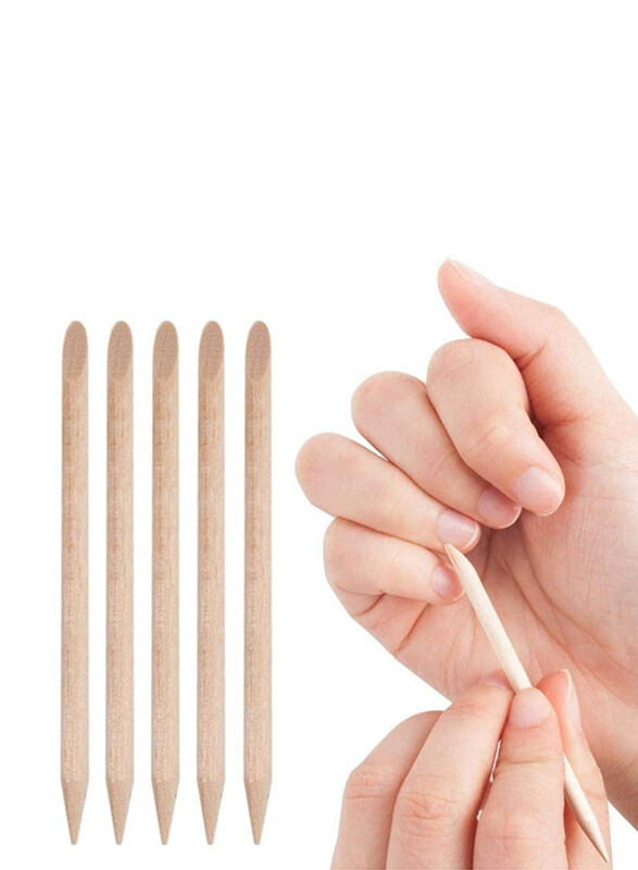 

Globalstar Wood Stick Manicure Cuticle Pusher, 100 Pieces, Beige