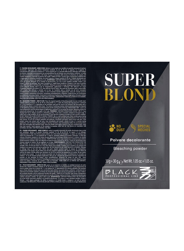 

Black Professional Line Super Blond Bleaching Powder Sachets, 2 x 30gm, Black