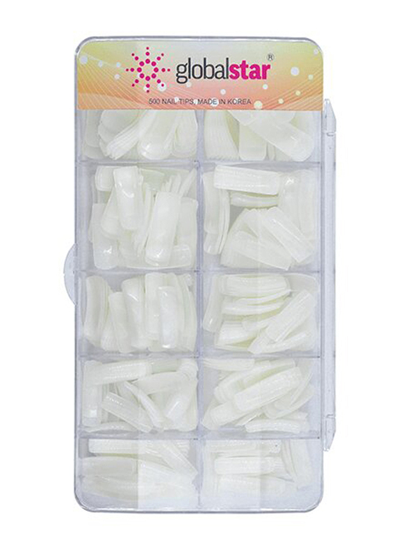 Globalstar Natural Nail Tips, TR-8, 500 Pieces, White