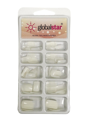 Globalstar Acrylic Natural Nail Extension Tips, TR-14, 100 Pieces, White