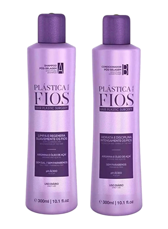 

Cadiveu Plastica Dos Fios Hair Care Set for All Hair Types, 300ml, 2 Pieces