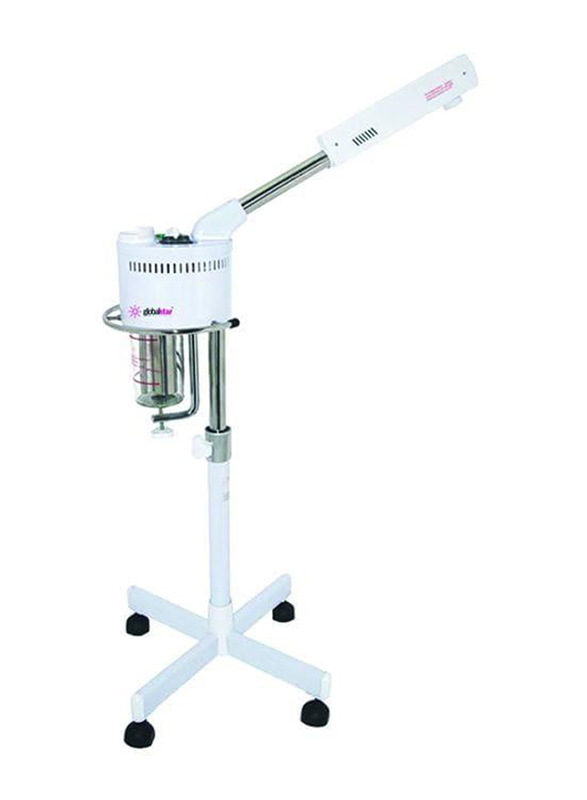 GlobalStar Facial Steamer Stand Herbal Aromatherapy Ozone, White