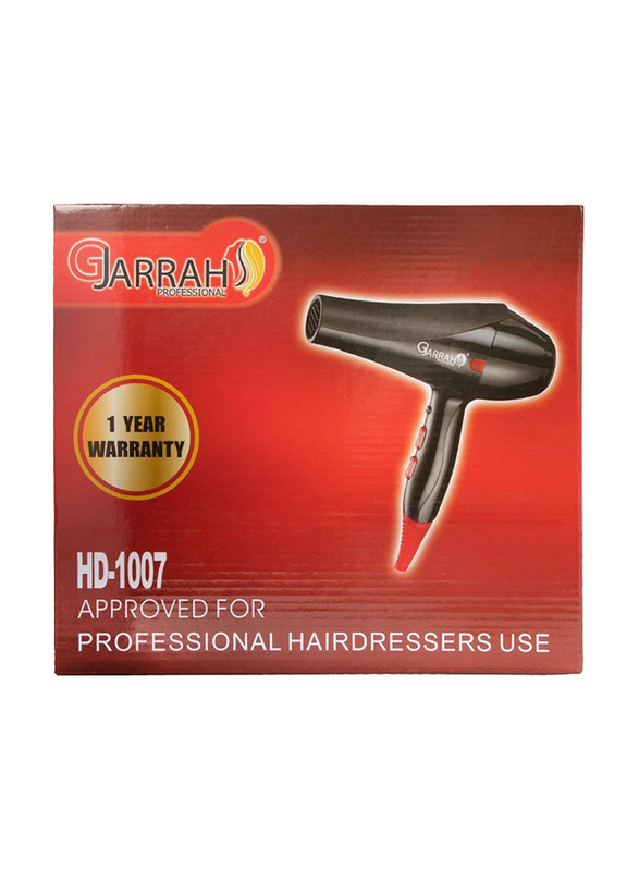 Gjarrah Professional Hair Dryer, 2500W, HD-1007, Red/Black