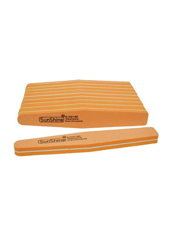 

Globalstar Sunshine Washable Double Sided Diamond Nail Buffer 100/180 Grit, 10 Pieces, Orange