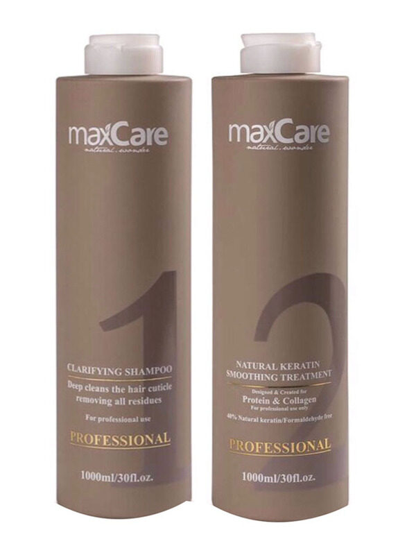 

Maxcare Step 1 Professional Clafirying Shampoo & Step 2 Natural Keratin Smoothing Treatment for All Hair Types, 2 Pieces