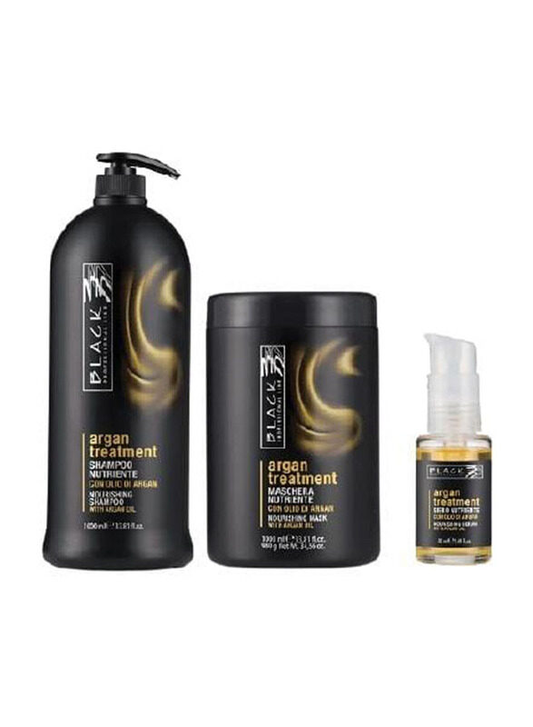

Black Professional Line Shampoo, Mask & Serum for All Hair Types, 3 Pieces