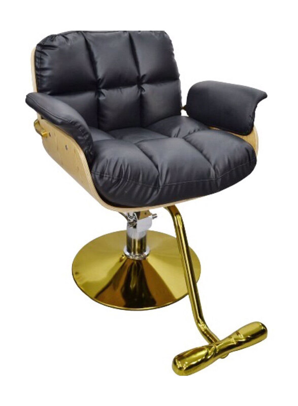 

Globalstar Hydraulic Ladies Styling Chair with Gold Metal Base, A8610, Black/Gold