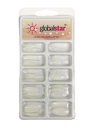 Globalstar Acrylic Natural Nail Extension Tips, TR-15, 100 Pieces, White