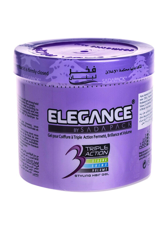 

Elegance Triple Action Purple Hair Gel for All Hair Types, 1000ml