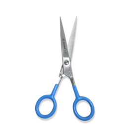 Globalstar 5.5" Classic Hair Scissors - Precision Stainless Steel with Blue Rubber Handle